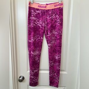 Under Armour Pink Patterned Girls Leggings